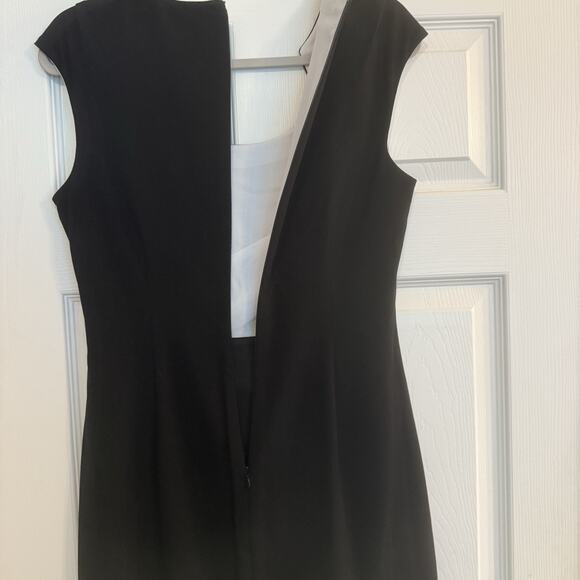 Calvin Klein Cocktail Dress Sz 8 Black LBD Career Ruched Little Black Dress EUC - Picture 9 of 16